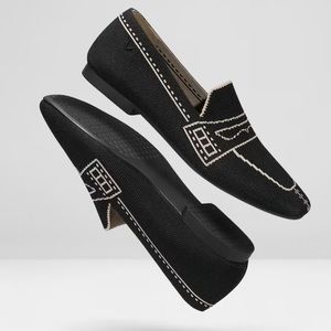 Vivaia Square-Toe Patterned Loafers-Deep Ebony